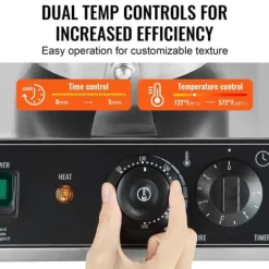 Kommerciel vaffelmaskine 2 hoveder, rund vaffeljern 2460W, non-stick, hurtig opvarmning, perfekt til bageri og cafe. Best