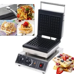 Vaffeljern>Kommersiel Vaffeljern, 1500W Effekt, Teflon Non-Stick Belægning,EU, sort