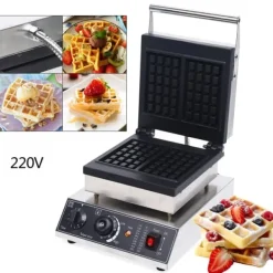 Vaffeljern>Kommersiel Vaffeljern, 1500W Effekt, Teflon Non-Stick Belægning,EU, sort