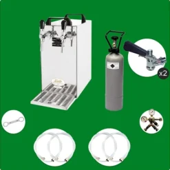 Komplet sæt - fadølsanlæg - kontakt 40 2 linjer tør køler, spil køler 50 liter/h, KEG:Typ G, KEG 2:5 liters adapter Clearance