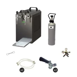 Komplet sæt - fadølsanlæg - STREAM 80 ølkasse, flowkøler 2-linet tørkøler, KEG:Type D, KEG 2:KeyKeg Online