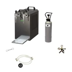 Komplet sæt - fadølsanlæg - STREAM 80 ølkasse, flowkøler 2-linet tørkøler, KEG:Type M, KEG 2:Type M Outlet