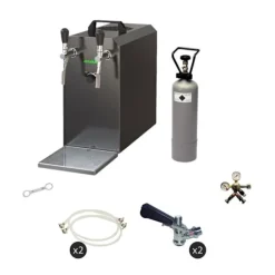 Komplet sæt - fadølsanlæg - Stream 50 2 linjer tør køler, spil køler 50 liter/h, KEG:Type M, KEG 2:Typ G