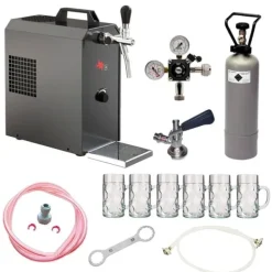 Komplet sæt - Fadølsanlæg JET 30 1 linje tør køler, 35 liter/h inkl. ølglas ISAR 0,3 liter 6 stk., KEG:Typ G Clearance