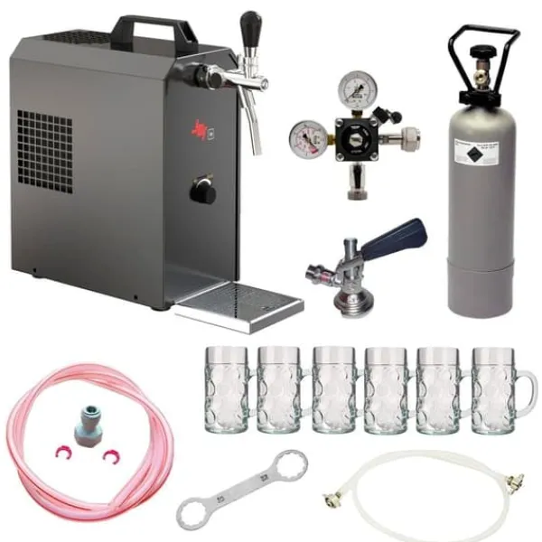 Komplet sæt - Fadølsanlæg JET 30 1 linje tør køler, 35 liter/h inkl. ølglas ISAR 0,3 liter 6 stk., KEG:Typ G Clearance