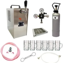 Komplet sæt - Fadølsanlæg JET 30 1 linje tør køler, 35 liter/h inkl. ølglas ISAR 0,3 liter 6 stk., KEG:Typ G Clearance