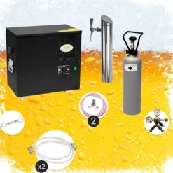 Komplet sæt Fadølsanlæg, AS-40, 2 linier våd køligere, grønne linje, KEG:uden, KEG 2:uden Clearance