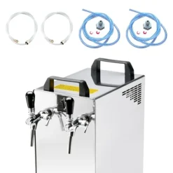 Komplet sæt fadølsanlæg kontakt 40 / K 2 linjer, 50 liter/h rustfrit stål, med membranpumpe, øl tryk, KEG 2:Type M, KEG:NC adapter Clearance