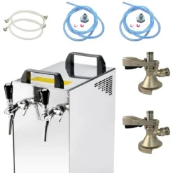 Komplet sæt fadølsanlæg kontakt 40 / K 2 linjer, 50 liter/h rustfrit stål, med membranpumpe, øl tryk, KEG:5 liters adapter, KEG 2:5 liters adapter Sale