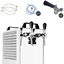 Komplet sæt fadølsanlæg kontakt 40 / K 2 linjer, 50 liter/h rustfrit stål, med membranpumpe, øl tryk, KEG:5 liters adapter, KEG 2:5 liters adapter Sale