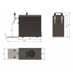 Komplet sæt fadølsanlæg stream 50 / К 2 linjer, 50 liter/h rustfrit stål, med membranpumpe, øl tryk, KEG 2:5 liters adapter, KEG:KeyKeg Clearance