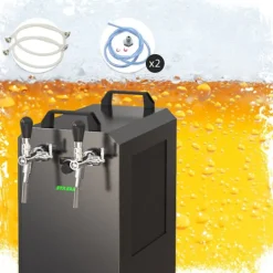 Komplet sæt fadølsanlæg STREAM 80K med luftpumpe, ølkasse, flowkøler 2-linet tørkøler, KEG:5 liters adapter, KEG 2:Type M Sale