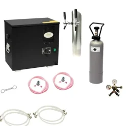 Komplet sæt til underbord Fadølsanlæg, AS-40, 2 linier våd køligere, grønne linje, KEG:Type M, KEG 2:KeyKeg Online