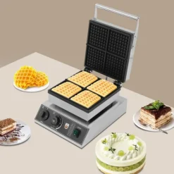 Vaffeljern>Kosmetikvogn til salon - rullebord til instrumenter - Rustfrit stål - 1750 W - Timer 30 s - 45×35×30 cm - Sølv