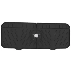 Kran Absorberande matta Tvättbar Återanvändbar Silikon Diskbänk Bänkskiva Vattenfångare för kök Badrum RV Svart Best