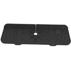 Kran Absorberande matta Tvättbar Återanvändbar Silikon Diskbänk Bänkskiva Vattenfångare för kök Badrum RV Svart Best