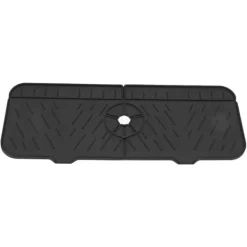 Kran Absorberande matta Tvättbar Återanvändbar Silikon Diskbänk Bänkskiva Vattenfångare för kök Badrum RV Svart Best