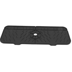 Kran Absorberande matta Tvättbar Återanvändbar Silikon Diskbänk Bänkskiva Vattenfångare för kök Badrum RV Svart Best