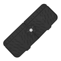 Kran Absorberande matta Tvättbar Återanvändbar Silikon Diskbänk Bänkskiva Vattenfångare för kök Badrum RV Svart Best