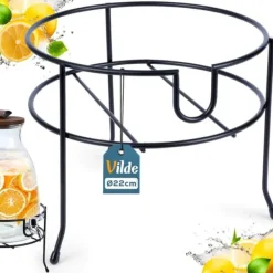 Krukkestander med hane, sort metal, 23 cm, VILDE 229072 Clearance