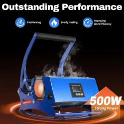 Kruspresser, 500W Effekt, 0-200℃ Temperaturinterval, Kompatible størrelser: 8Oz til 30Oz, Silikone-aluminium opvarmning, Holdbart materiale Outlet