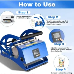 Kruspresser, 500W Effekt, 0-200℃ Temperaturinterval, Kompatible størrelser: 8Oz til 30Oz, Silikone-aluminium opvarmning, Holdbart materiale Outlet