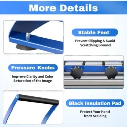 Kruspresser, 500W Effekt, 0-200℃ Temperaturinterval, Kompatible størrelser: 8Oz til 30Oz, Silikone-aluminium opvarmning, Holdbart materiale Outlet