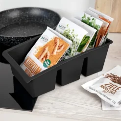 Køkkenorganisering>Krydderibeholder sort 25x15x9 cm