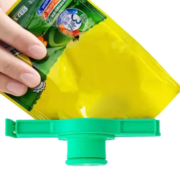 Kryddförseglingsklämma Dammtät vattentät mellanmålspåse förseglingsklämma med lock för kaffepåsar Mellanmålspåse Kryddor Grön