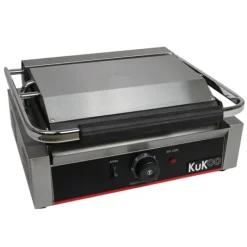 Brødristere, Raclettegrills Og Sandwichtoastere>KuKoo Rillet / Flad Panini Press Ribbet Kontakt Grill Brødrister Sandwich Maker Kommerciel Catering maskine