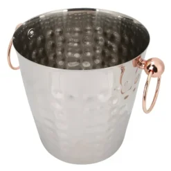 3L bærbar isspand i rustfrit stål med champagnefad og håndtag til brug i hjemmebaren