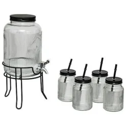 Drikkevareautomater>4L DRINKSDISPENSER + 4 kopper med 450 ml sugerør