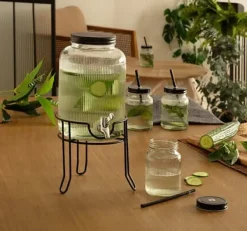 Drikkevareautomater>4L DRINKSDISPENSER + 4 kopper med 450 ml sugerør