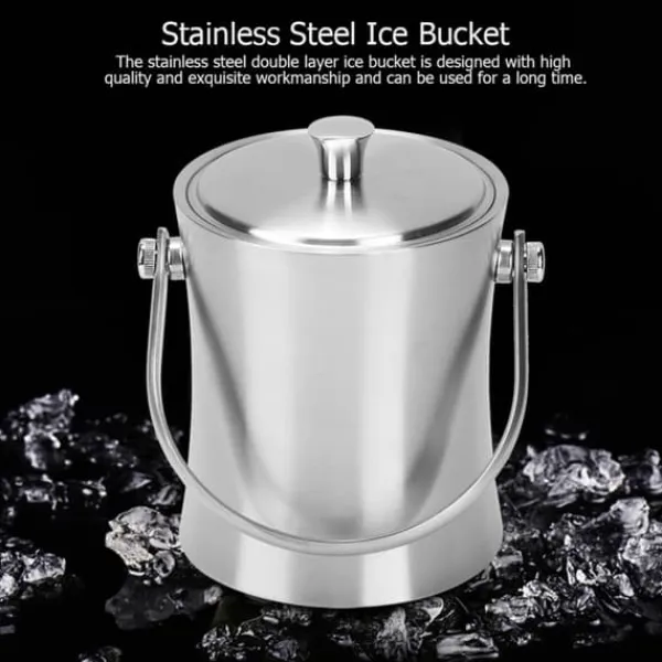 Isspande & Kølere>1L Husholdnings Rustfrit Stål Isspand Beholder Øl Champagne Tønde Flaske Vinbestik