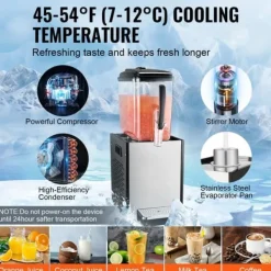 12L Kommerciel Drikkevaredispenser, Kold Juice, Isdrink Dispenser, Ideel til Fest, Hygge og Afslapning. Hot