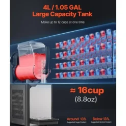 4L kommerciel slushy-maskine til margarita, smoothie og frosne drikke, hurtig frysefunktion, ideel til fest og café. Discount