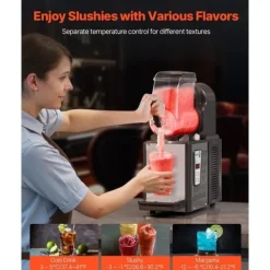 4L kommerciel slushy-maskine til margarita, smoothie og frosne drikke, hurtig frysefunktion, ideel til fest og café. Discount