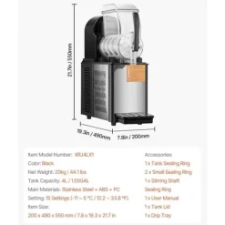 4L kommerciel slushy-maskine til margarita, smoothie og frosne drikke, hurtig frysefunktion, ideel til fest og café. Discount