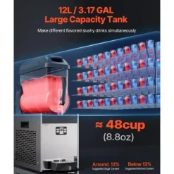 12L Kommerciel Slushymaskine, Margaritadrikke & Smoothies, hurtig frysefunktion, ideel til fester og begivenheder Discount