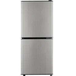 106L minikøleskab, 60L køleskab + 46L fryser, 7 temperaturer, sølvdør, LED-lys, justerbare hylder, 166 kWh/år