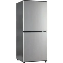 106L minikøleskab, 60L køleskab + 46L fryser, 7 temperaturer, sølvdør, LED-lys, justerbare hylder, 166 kWh/år Hot