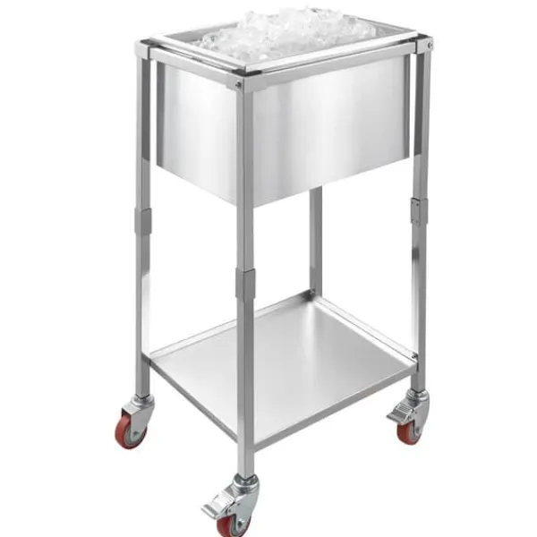 Isspande & Kølere>31L Rullende Kølekasse, Udendørs Stående Iskasse på Hjul, Transportabel, Robust Design