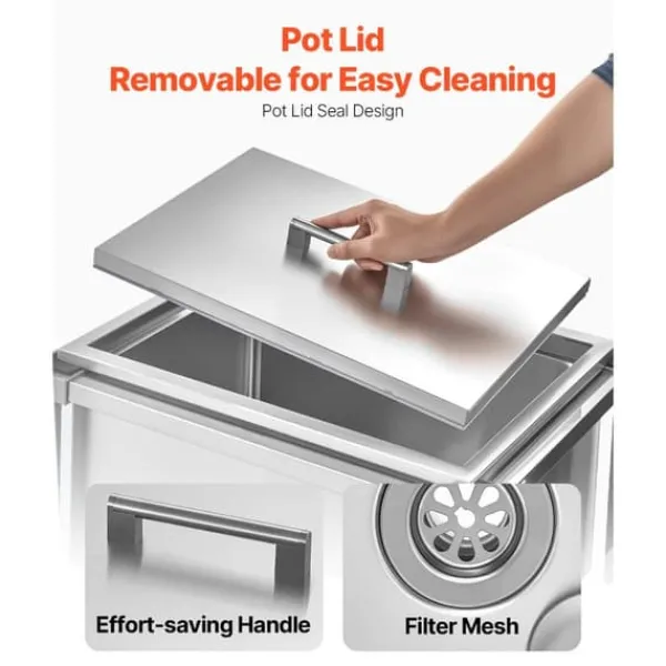 Isspande & Kølere>31L Rullende Kølekasse, Udendørs Stående Iskasse på Hjul, Transportabel, Robust Design