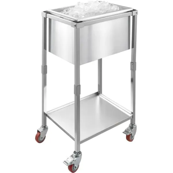 Isspande & Kølere>31L Rullende Kølekasse, Udendørs Stående Iskasse på Hjul, Transportabel, Robust Design