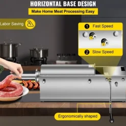3L Rustfrit Stål Horisontal Chorizo-fylder, Manuel Pølsefylder, Til Chorizo-hotdogs og Braadworst, Egnet til Både Husholdnings- og Erhvervsbrug (5L) | CDON Outlet