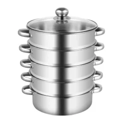 5-lags Rustfrit Stål Dampkoger, Stor Kapacitet, Multifunktionel Bundgryde, Egnet til Alle Komfurer Outlet