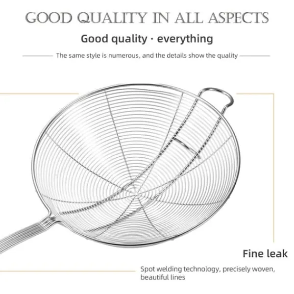 Lang sigteske i rustfrit stål til sikker og skoldningsfri køkkenmadlavning Sale