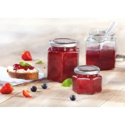 Leifheit Honningkrukker>3209 Syltetøjsglas Sekskantet 106 ml Glas/Sølv