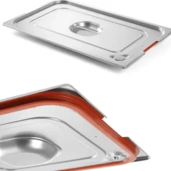 Låg til GN Profi Line beholder med silikoneforsegling og udskæring til GN1/3 håndtag 325x176mm stål - Hendi 804339 Best