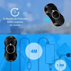 Rengøringsudstyr>LIECTROUX Fönsterputsrobot HCR-10 Svart - 2800 Pa - 30ml tank - Automatisk rengöring - Intelligent självgående fönsterputsrobot